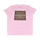 COACH白字LOGO方形C字印花設計純棉短袖T恤(女款/淺粉)