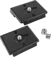 2 Pack Quick Release Plate, Tripod Quick Release Adapter Compatible for 200PL-14 QR Cameras Tripod, Camera Mounting Adapter with 1/4" and 3/8" Screws Ball Head Parts Replacement Adapter