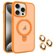 For iPhone 15 Pro MagSafe Magnetic Holder Phone Case - Orange