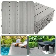 9 Pack Hard Plastic Interlocking Deck Tiles - 12"x12" Heavy Duty & Waterproof...