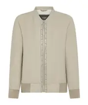 Viscose linen crêpe jacket with appliqués XS Ghiaccio