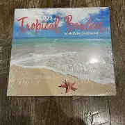 2022 Tropical Beaches 16 Month Wall Calendar 11" X 10” New