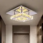 Small Led Chandelier Semi Flush Mount Crystal Lighting Modern Ceiling Crystal...
