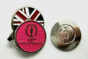 2021 BRITISH OPEN ROYAL ST. GEORGE'S PINK Ball Marker & UNION FLAG HAT CLIP
