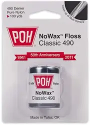 Poh 490 No Wax White Dental Floss, Unwaxed 100 Yd - One Roll - 490 Denier, New