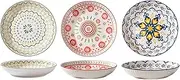 HUIRUMM Pasta Salad Serving Bowls 26 Ounce 8 Inch,Colorful Serving Bowl Set,Set of 3 Large Salad Bowls, Wide and Shallow Porcelain Soup Bowls, Stackable Serving Bowls, Microwave Dishwasher Safe