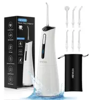 Water Dental Flosser Pick for Teeth, Portable Cordless Oral Irrigator with 4 ...