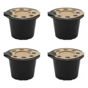 4pcs Refillable Coffee Pods with Stainless Steel Tamper Espresso Machine Parts