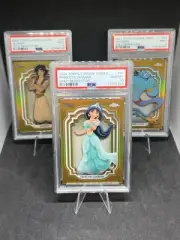 2024 Topps Chrome Disney- Princess Jasmine PSA 10 -Aladdin & Genie PSA9-Gold /50