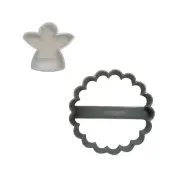 ANGEL CENTER LINZER JAM FILLED COOKIE SET OF 2 COOKIE CUTTERS MADE IN USA PR1863