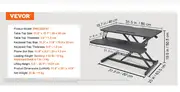 VEVOR Double-Layer Standing Desk Converter 36" x 23.6" Height Adjustable Standing Desk Sit to Stand Converter Stand Up Home Desk ZWE-ZSZ-01
