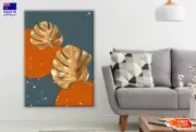 Gold Monstera Leave Abstract Art Wall Canvas Home Decor Australian Made Quality