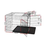 i.Pet Dog Cage Crate Kennel Fence Cat Rabbit Collapsible Metal Playpen 24" - 48" 106x71x77cm