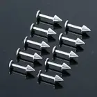 4x10Pcs Silver Stainless Steel Labret Lip Ring Spike Stud Piercing Chip Bars