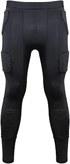 [Acunny] Knee Pad Shorts, Cushioning Basketball Compression Trousers with 6 Honeycomb Pads, Integrated Men's Leggings, Protective Goalkeeper Trousers for All-Round Protection, Football, Basketball
