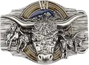 [Fachoice] Longhorn Bull Head Belt Buckle for Men Bull Rider Cowboy Belt Buckle,Longhorn Cattle Classic Ridingribal Belt Buckle