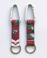 Manly Sea Eagles Official NRL Team Colours & Logo Carabiner Keyring 13.5cm x 3cm