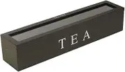 Tea Storage Chests, Wooden Tea Storage Box with 5 Slots Holds Tea Bag Storage Container (White)