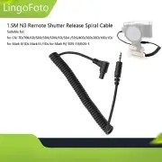 1.5M N3 Remote Shutter Release Spiral Cable for EOS 7D/6D/50D 5D/5D4 /5DS/40D