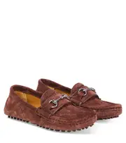 [Gucci Kids] Gucci Kids GG Horsebit suede loafers UK 9 brown