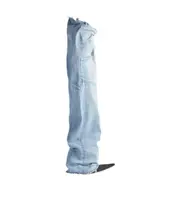 Balenciaga Denim Panelled Pointed-Toe Boots 37,38,39,40 Black/Sky Blue