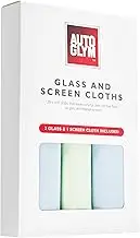 Autoglym Glass and Screen Cloths - 3X Lint-Free Microfibre Cleaning Cloths for Exterior and Interior Windows, Screens, Car and Home Use