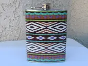 8 oz Stainless Steel Tribal Design Flask Alcohol Whisky Container Great Colors