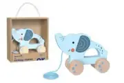 Tooky Toy My Forest Friends Pull Along - Elephant - Wooden Animal Pull Toy for K