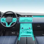 Kaecad Car Interior Film Dashboard Piano Board Shift Center Console Anti-Scratch Transparent TPU Protection Film Accessories，for Range Rover Velar 2022-2024 (GPS Navigation)