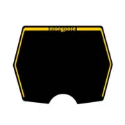Mongoose 1982-1983 plate decal only - Black with Yellow print - old school bmx