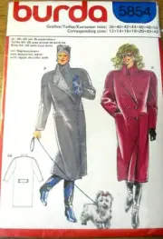 BURDA SEWING PATTERN 5854 LADIES COAT SIZES 12-42