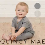 美國 QUINCY MAE 有機棉亨利領木扣短袖上衣/長褲