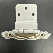 NOS Inset Semi Concealed Cabinet Hinges Mid Century Era White Bronze Finish