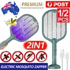 1/2X Electric USB Rechargeable Racket Fly Swatter Mosquito Insect Killer Zapper