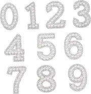 jojofuny Digital Hot Stamping Stickers Iron on Numbers Iron on Rhinestones Decorative Hat Patches Small Rhinestone Patches