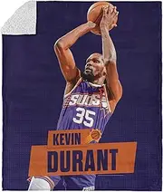 NBA Phoenix Suns Kevin Durant Silk Touch Sherpa Throw Blanket, Cozy for All Seasons, Lightweight for Couch, Sofa, Boys Girls Bedding, 50 x 60 inches