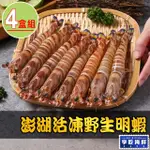 【享吃海鮮】澎湖活凍野生明蝦4盒(450G±5%/盒 斑節蝦 海大蝦 雷公蝦 大蝦)