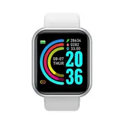 D20 Smart Watch Mens Fitness Women Watches Monitor Electronic Bracelet Gift for Xiaomi Huawei Samsung Android Apple - white