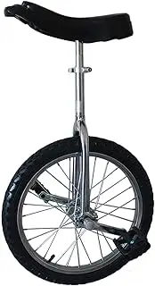 20 Inch Classic Chrome/Black Unicycle, Adjustable Outdoor Unicycle with Lightweight Aluminum Frame for Adult/Big Kids/Mom/Dad, Best Birthday Gift Durable TDF