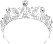[Baluue] 1pc High End Electroplated Silver Wedding Headdress Crown for Bride Elegant Fashion Headwear Accessory for Special Occasions Lightweight Durable Material for Weddings Celebrations