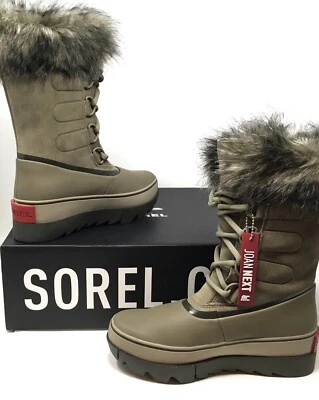 NEW ($250) Sorel Joan of Arctic Next Boots Sage/Brown Waterproof Women