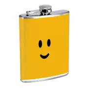 Smile Face Em2 Flask 8oz Stainless Steel Hip Drinking Whiskey