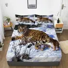 Tigers Raptors Wildlife Bed Decor Fitted Sheet Set Single/Double/Queen/King Size