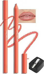 Jutqut 2 x Matte Lip Liner with Sharpener, Waterproof & Long-Lasting Lip Liner Pencil, Smudge-proof Lip Liner, Soft Texture Lip Liner Pencil, Precise Application & Contouring