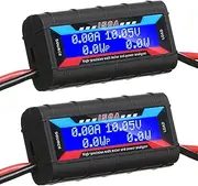 Yunsailing 2 Pcs150A High Precision Watt Meter Power Analyzer Battery Consumption Performance Monitor Amp with Backlight Digital LCD Screen for RC Solar Voltage Current Discharge Amount, Black