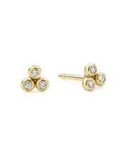 Lagos 18K Gold Ksl Diamond Triangle Stud Earrings