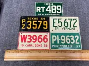 1953/54 General Mills Wheaties Mini License Lot (5) Vermont Philippines 8423