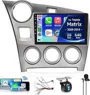 2+64G- for Toyota Matrix 2009 2010 2011 2012 2013 2014 Car Radio Wireless Carplay/Android Auto,Android Car Stereo 10.1 Inch Touch Screen GPS Navi WiFi Bluetooth FM/RDS Mirror Link SWC Backup Camera