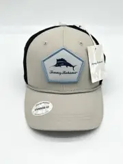 Tommy Bahama Mesh Trucker Hat Snapback Adjustable Tan Black Blue Tip Your Cap