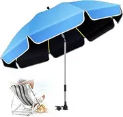 2Pack 48.8 inch Large Beach Umbrella with Clamp Sun Shade Umbrella for Beach Chair, 360°Adjustable UV Protection Golf Umbrella with Clip Beach Umbrella for Beach Outdoor Patio Stroller Wheelchair